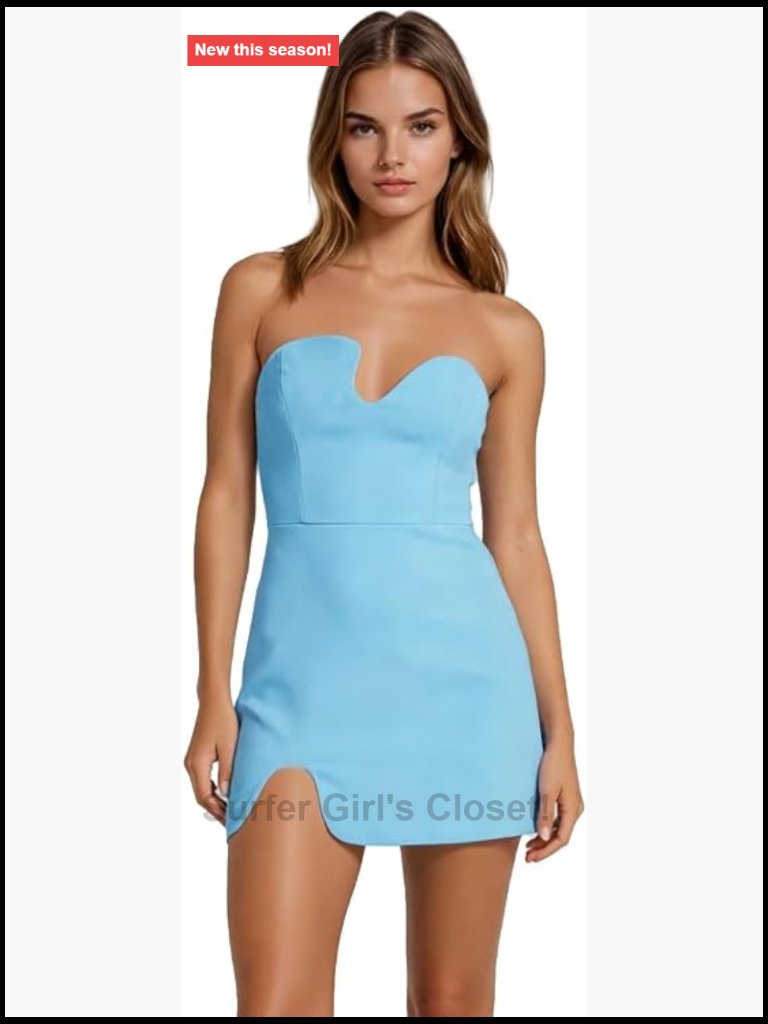 Strapless Tube Mini Dress, Bodycon, Zipper Back